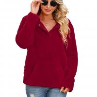 Poliéster Mujeres Sudaderas, Sólido, rojo,  trozo