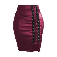 Spandex Plus Size & High Waist Package Hip Skirt side slit Solid PC