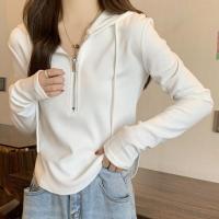 Polyester Slim Women Sweatshirts patchwork Solid PC