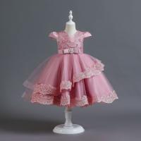 Polyester Princess Girl One-piece Dress with bowknot PC