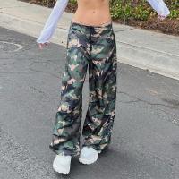 Polyester Women Long Trousers & loose printed camouflage PC