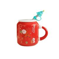 Ceramics easy cleaning Mug christmas design Cartoon red PC