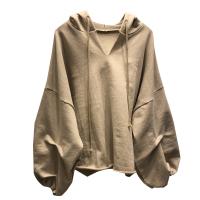 Cotton Women Sweatshirts & loose plain dyed Solid PC