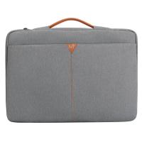 Polyester Laptop Bag portable & hardwearing & shockproof & waterproof Flannelette Solid gray PC