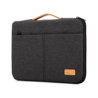 Polyester Laptop Bag portable & hardwearing & shockproof & waterproof Flannelette Solid black PC