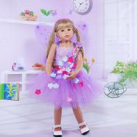 Polyester Children Princess Costume floral purple PC