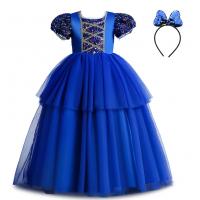 Polyester Slim & Princess Girl One-piece Dress large hem design patchwork PC