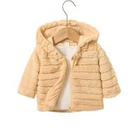 Polyester Manteau de fille Patchwork Solide Abricot pièce