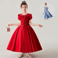 Polyester Princess Girl One-piece Dress with bowknot PC