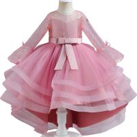 Polyester Princess Girl One-piece Dress with bowknot PC