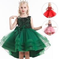 Polyester Princess Girl One-piece Dress with bowknot PC