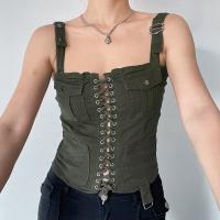 Coton Débardeur Patchwork armée verte pièce