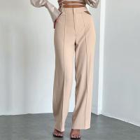 Polyester High Waist Women Long Trousers patchwork Solid PC