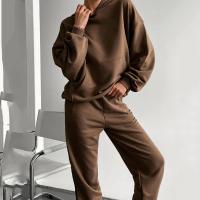 Polyester Women Casual Set & two piece Long Trousers & Sweatshirt patchwork Solid Set