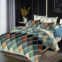 Chemical Fiber Bedding Set printed Argyle Set