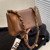 PU Leather Shoulder Bag with chain & soft surface PC