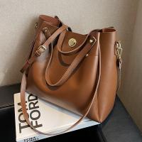 PU Leather Bucket Bag Shoulder Bag soft surface Solid PC