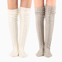 Acrylique Chaussettes de genou de femmes Solide plus de couleurs pour le choix : Paire