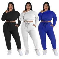 Polyester Ensemble occasionnel de femmes Pantalon long & Retour au début Patchwork Solide plus de couleurs pour le choix Ensemble