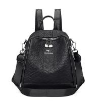 PU Cuir Backpack Solide Noir pièce