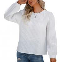 Polyester Vrouwen lange mouwen blouses Solide Witte stuk