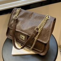 PU Leather Shoulder Bag with chain & soft surface PC