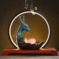 Porcelain Backflow Burner for home decoration & with LED lights handmade PC