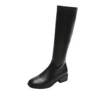 Faser & Gummi & PU Leder Stiefel, Solide, mehr Farben zur Auswahl,  Paar