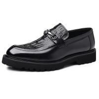 Rubber & Cowhide Low Cut Men Dress Shoes hardwearing Pigskin Leather crocodile grain Pair