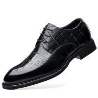 Rubber & Cowhide Low Cut Men Dress Shoes hardwearing Pigskin Leather black Pair