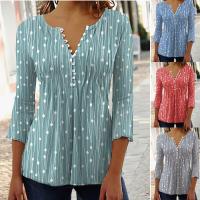 Polyester Slim Women Three Quarter Sleeve Shirt printed PC