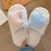 Peluche Pantoufles en coton Blanc Paire