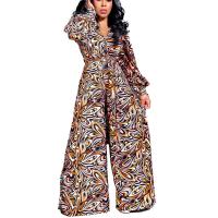 Cotton Wide Leg Trousers & Plus Size Long Jumpsuit deep V & loose printed PC