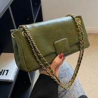 PU Leather Shoulder Bag with chain & soft surface PC