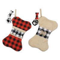 Leinen Weihnachtsbaum hängen Deko,  Bitten, Plaid, mehr Farben zur Auswahl, 5Pcs/Viel,  Viel