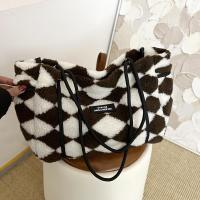 Plush Shoulder Bag large capacity & soft surface Argyle PC