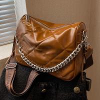 PU Leather Shoulder Bag with chain & soft surface Argyle PC