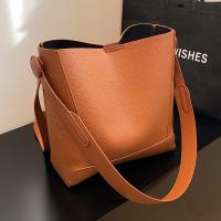 PU Leather Bucket Bag Shoulder Bag soft surface Lichee Grain PC