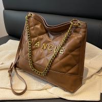 PU Leather Shoulder Bag with chain & soft surface Argyle PC