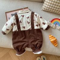 Corduroy Slim Crawling Baby Suit patchwork PC