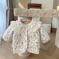 Polyester Manteau de fille Imprimé Abricot pièce