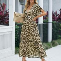 Polyester Robe d’une seule pièce Imprimé Leopard pièce