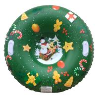 PVC Inflatable Snow Tube christmas design printed Santa Claus green PC