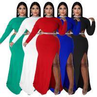 Polyester Einteiliges Kleid, Patchwork, Solide, mehr Farben zur Auswahl,  Stück