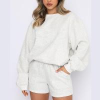 Polyester Vrouwen Casual Set Sweatshirt & Korte Lappendeken Solide meer kleuren naar keuze Instellen