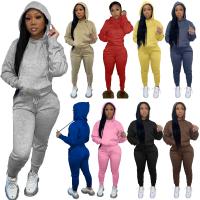 Polyester Ensemble occasionnel de femmes Coton Pantalon long & Retour au début Solide plus de couleurs pour le choix Ensemble