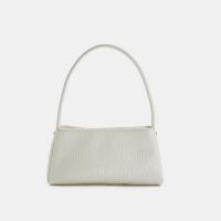 PU Leather Concise Shoulder Bag soft surface crocodile grain white PC