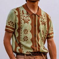 Polyester Man Knitwear Jacquard Brown stuk