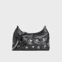 PU Leather iron-on Shoulder Bag soft surface letter black PC