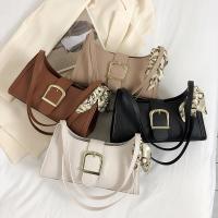 PU Leather with silk scarf Shoulder Bag soft surface Stone Grain PC